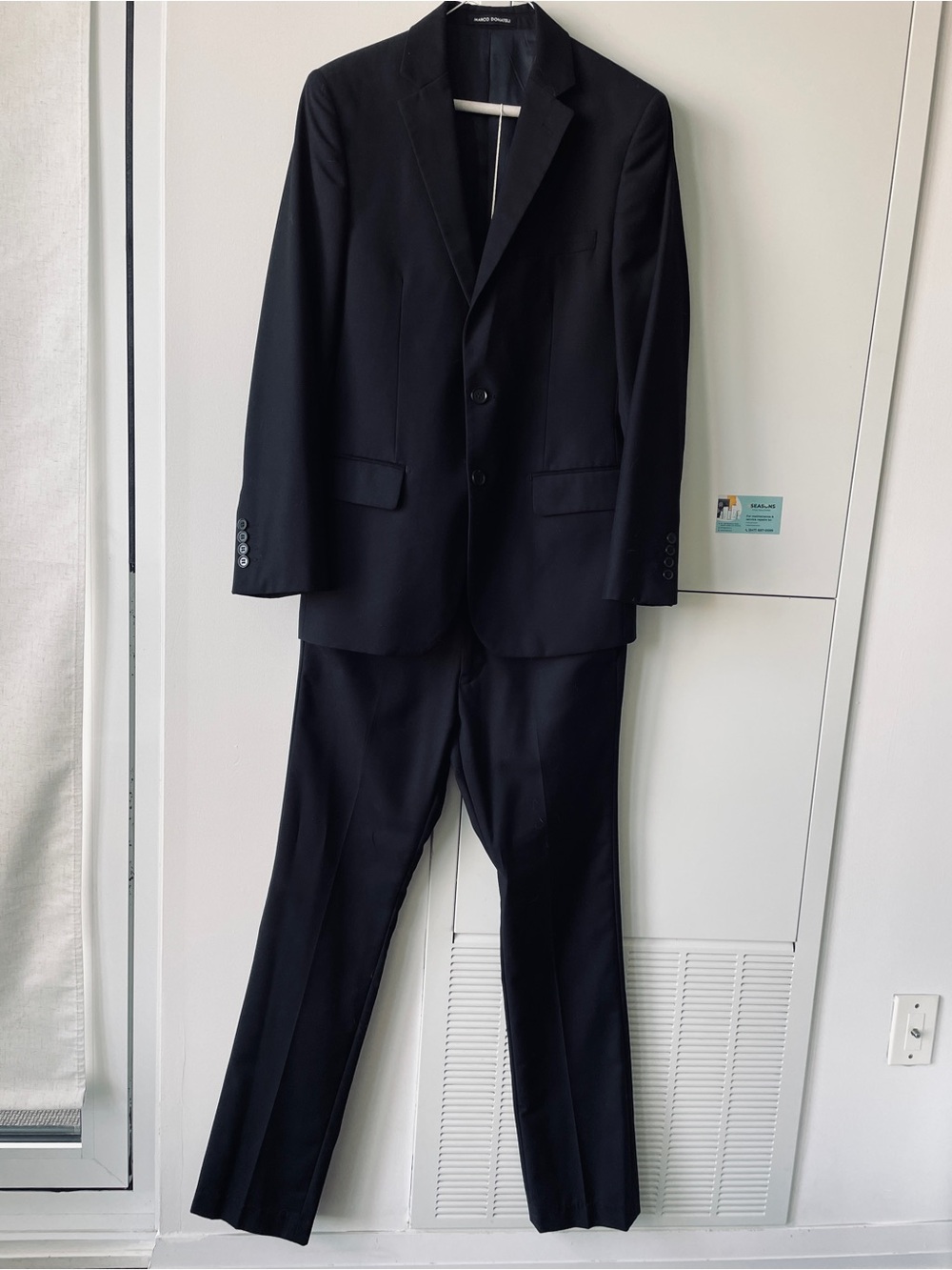 Men's Black Two-Piece Suit - Classic Tailored Blazer & Trousers